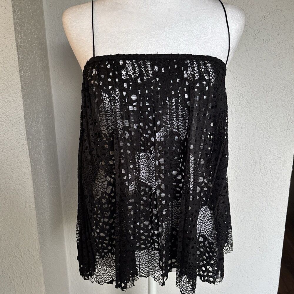 ASOS Black Lace Camo Top Size 6